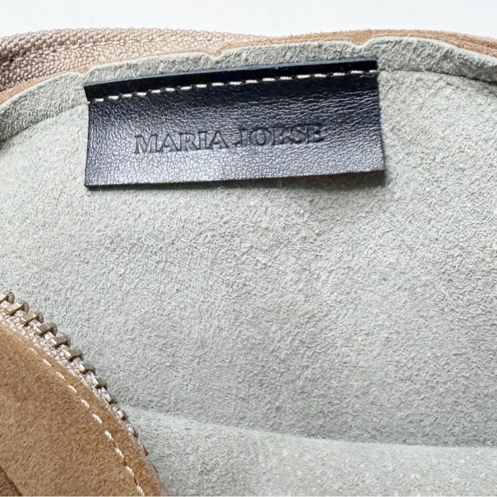 Maria Jobse Suede Pouch Shoulder Bag Crossbody Tan Minimalist Quiet Luxury Chic - Picture 10 of 12